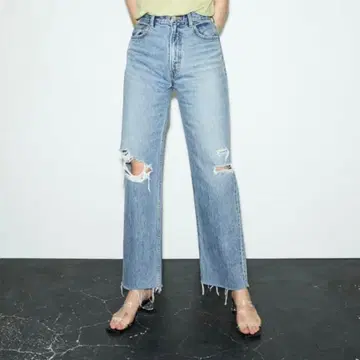 [ MOUSSY ] 데님 HW CLASH CROP STRAIGHT