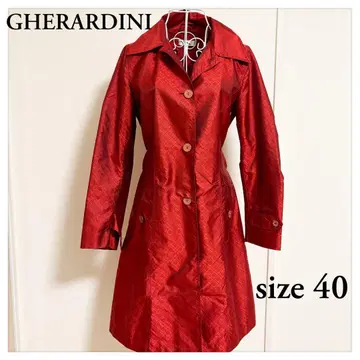 새상품급 GHERARDINI 레드 트렌치코트 사이즈 40 이탈리아제