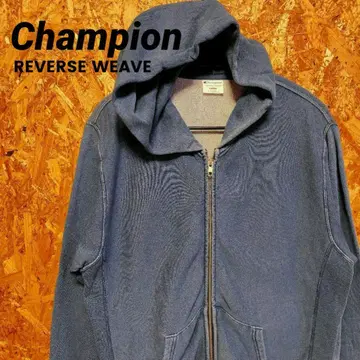 [ Champion ] 리버스 위브 풀 집업 인디고 스웨트 후드티