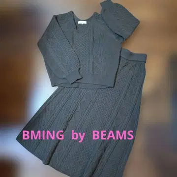 B:MING by BEAMS 케이블 짜임 V넥 니트 셋업