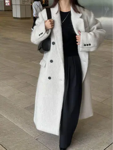 etre tokyo 정품 울 샤기 체스터 코트