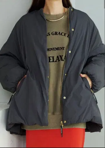 PUAL CE CIN 프렌치 덕 다운 사이드 지퍼 자켓