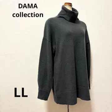 DAMA collection 다크 그레이 하이넥 니트 긴팔 캐시미어