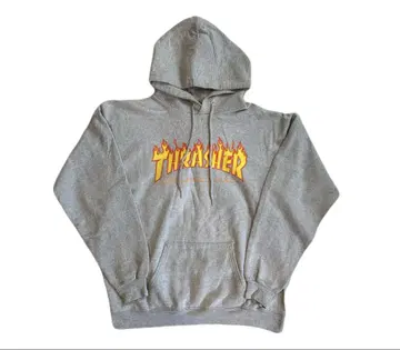 Thrasher 프레임 로고 그레이 후드티 00s