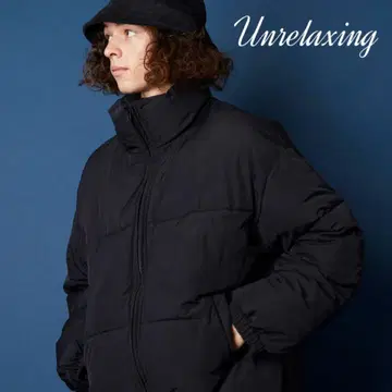 Unrelaxing 숏 기장 다운 자켓 오버 사이즈 블랙