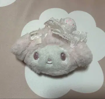 마이멜로디 화이트 딸기 티타임 페이스형 파우치