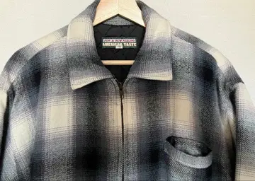 옴브레 체크 셔츠 90s 블루종 블루종