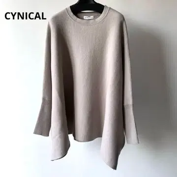 새상품 CYNICAL 촉촉 판초 니트 그레이지