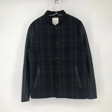 STILL BY HAND 바시티 자켓 48 소가죽 체크 울