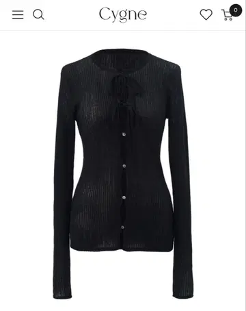 cygne 프론트 오픈 리본 니트 Moran