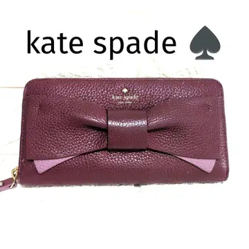 kate spade 리본 포함 장지갑 와인 레드