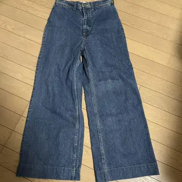 AZUL by moussy 하이웨스트 와이드 데님 M 블루