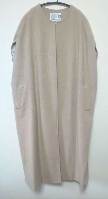 새상품급 PASSIONE 베이지 노카라 롱 코트 판초 케이프