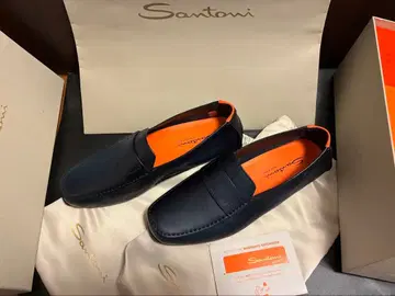 [ 약 12만 새상품 ] 네이비 santoni 산토니 드라이빙 신발