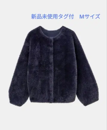 택 포함 새상품 PLST 페더얀 2WAY 크루넥 가디건 네이비