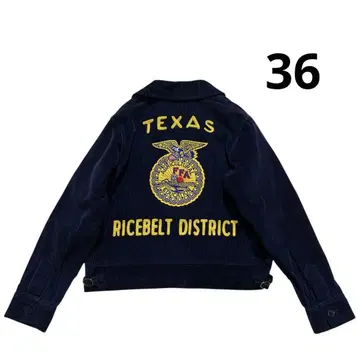 00s FFA 파머스 자켓 36 네이비 TEXAS 자수 풀 집업