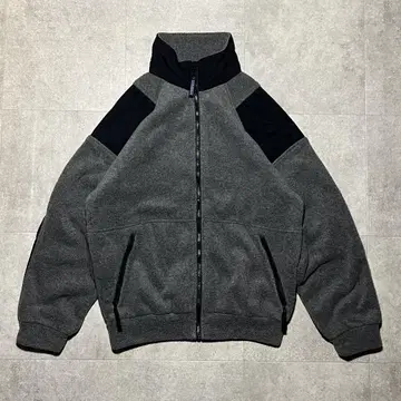 90s 폴라테크 플리스 굿 디자인 그레이x블랙 L