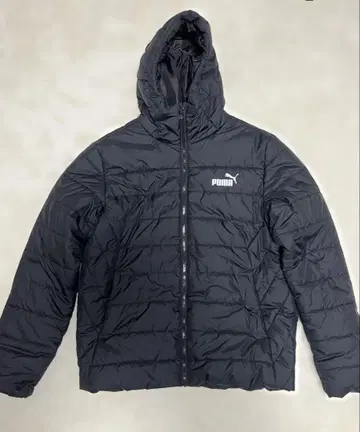 PUMA 블랙 다운 자켓 후드 부착