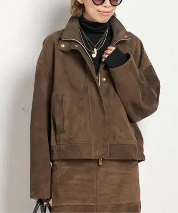 AP STUDIO 스웨이드 크롭 블루종