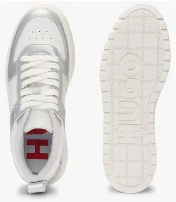 HUGO 화이트 실버 스니커즈