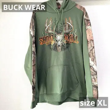 BUCK WEAR 카모플라쥬 후드티 XL 카키 realtree
