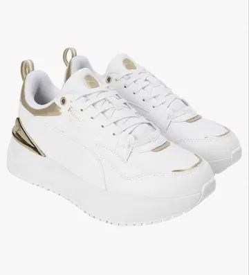 PUMA 화이트 골드 스니커즈