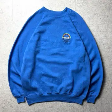 Hanes 90s USA제 원포인트 자수 하와이 기념비 파랑 블루 L