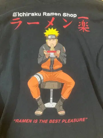 긴팔 T셔츠 애니메이션 나루토 질풍전 라멘 이치라쿠 SIZE M 블랙