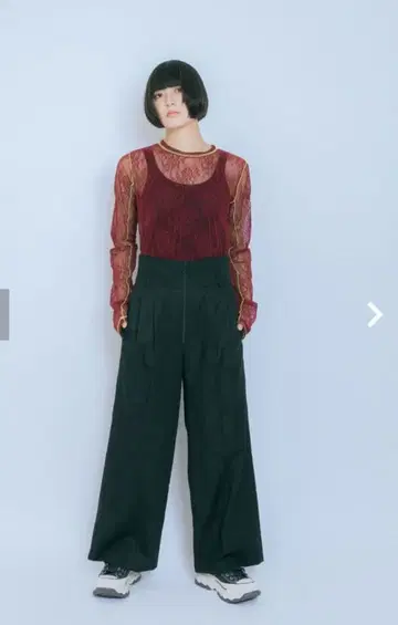 엘르 자카드 팬츠