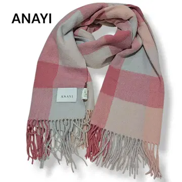 ANAYI 아나이 머플러 블록 체크 울 스톨 울 100