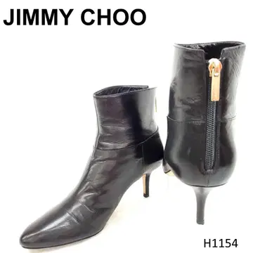 지미추 스틸레토 숏부츠 백 지퍼 블랙 EU37