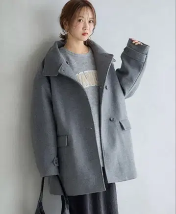 시마무라 다나카 리나 코트 그레이 M