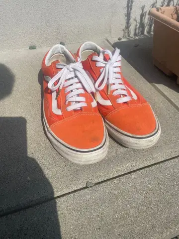 반스 vans 오렌지 스웨이드 로우컷 스니커즈