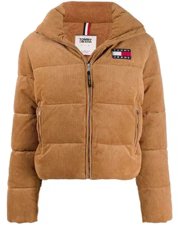 TOMMY JEANS 코듀로이 다운 자켓 브라운