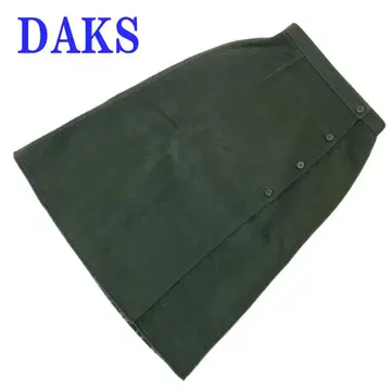 닥스 랩 스커트 그린 체크 무늬 2WAY 울 60 C4623