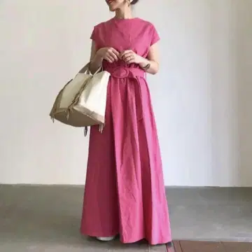 Mite 원피스 핑크 린넨 100% 택 포함 미사용 새상품 단종 인기