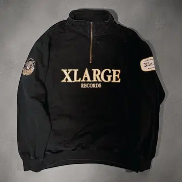 XLARGE 맨투맨 하프 지퍼 블랙