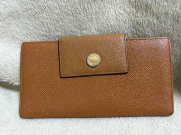 [ 세일 고품질! ] 불가리 브라운 가죽 장지갑 플랩 포함