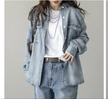 AMELY 데님 셔츠 라이트 블루