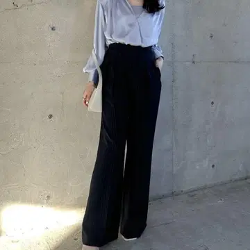 anuans 투 턱 와이드 팬츠 블랙 M 사이즈