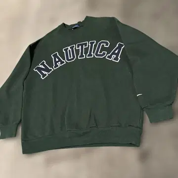 NAUTICA 다크 그린 크루넥 트레이닝복