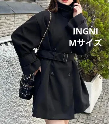 INGNI 미디 기장 트렌치코트 M/블랙