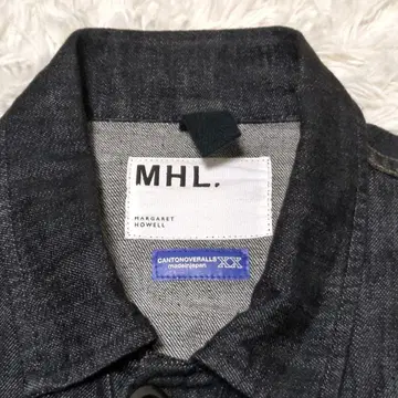 고품질 MHL. CANTON 라이트 데님 커버올 블랙 38