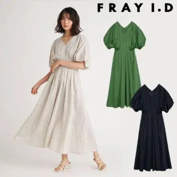 FRAY I.D V넥 허리 턱 원피스