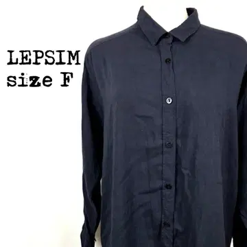 LEPSIM 렙심 린넨 라이크 셔츠 F 사이즈 네이비 계열 루즈핏