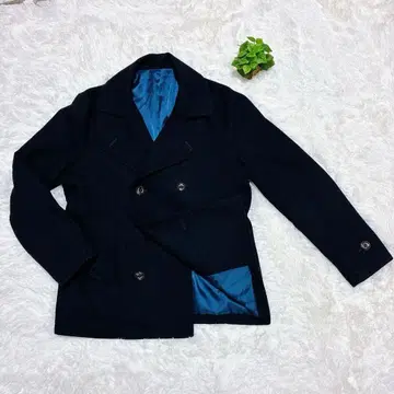 새상품급 다케오 키쿠치 더블 피코트 울 혼방 XL 네이비 남성용