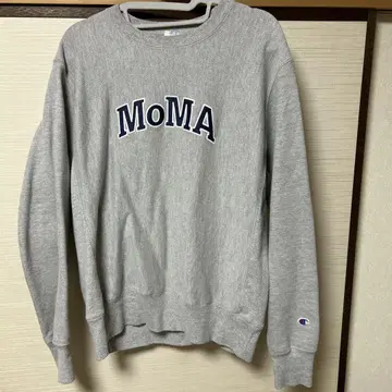 Champion MoMA 로고 자수 그레이 맨투맨