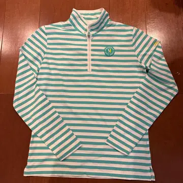 미사용 새상품 Munsingwear 하프 지퍼 셔츠 스카이블루 스트라이프