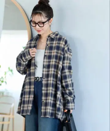 넬 체크 빅 셔츠
