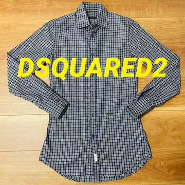 새상품급 DSQUARED2 크 네이비 체크 셔츠 사이즈 42
